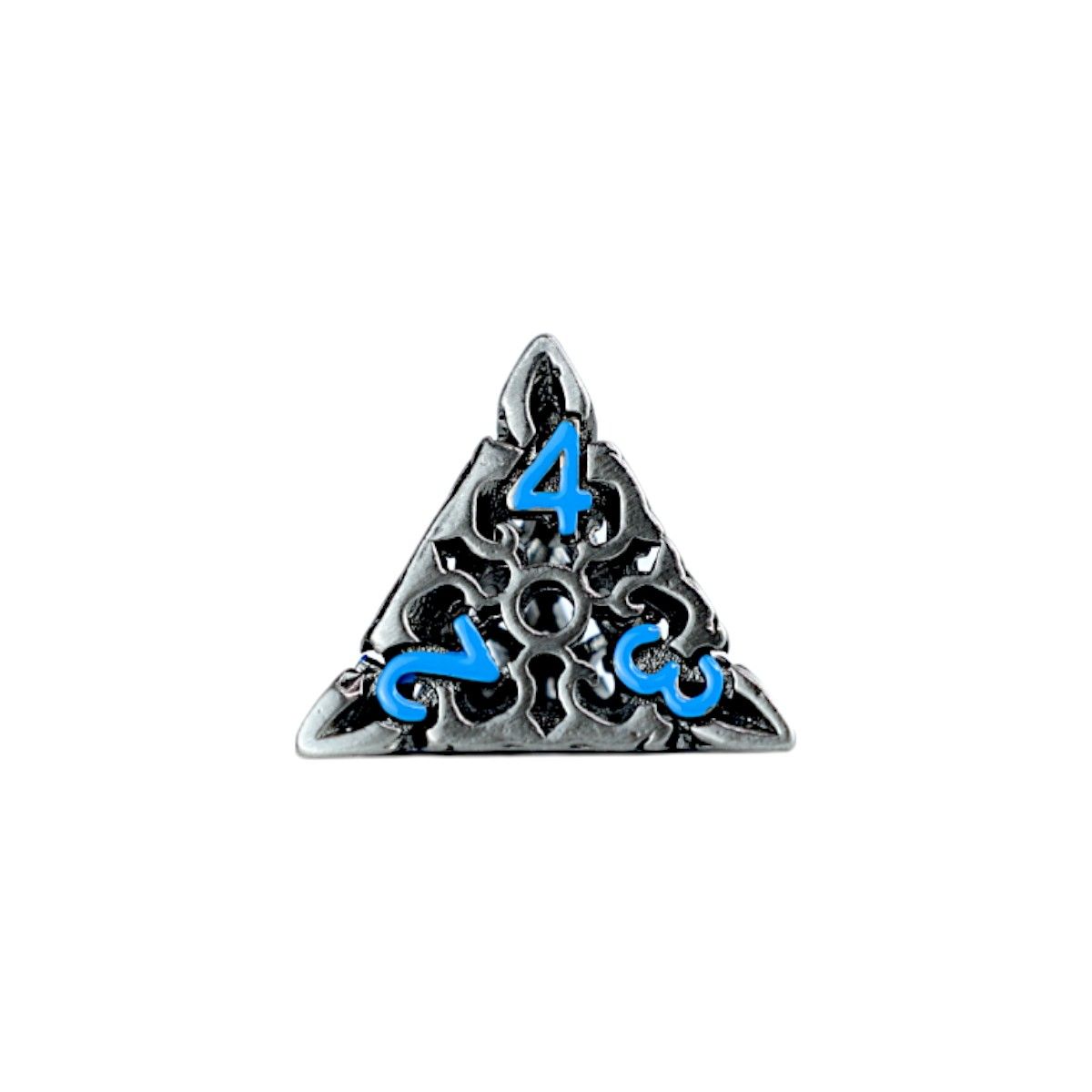 Dice RPG Set : Hollow Celtic - Stainless and Blue